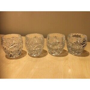 Set of 4 Vintage Crystal Candle Holders